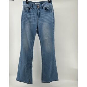 Enjean Flare Bell bottom Jeans Womens Size 28/31  Y2K  Light Wash Hippie‎ 90s